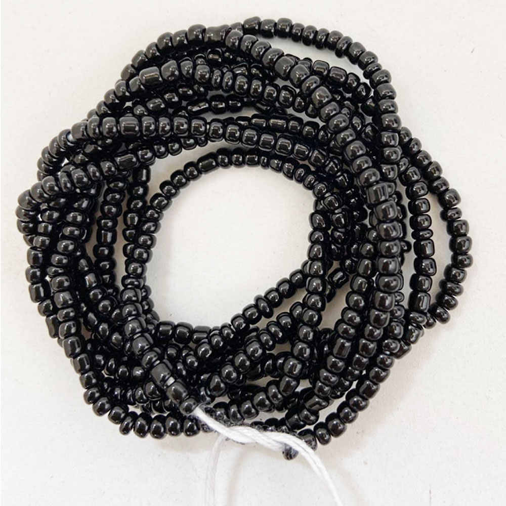 Black 50 inch Cotton Tie-On Waistbead