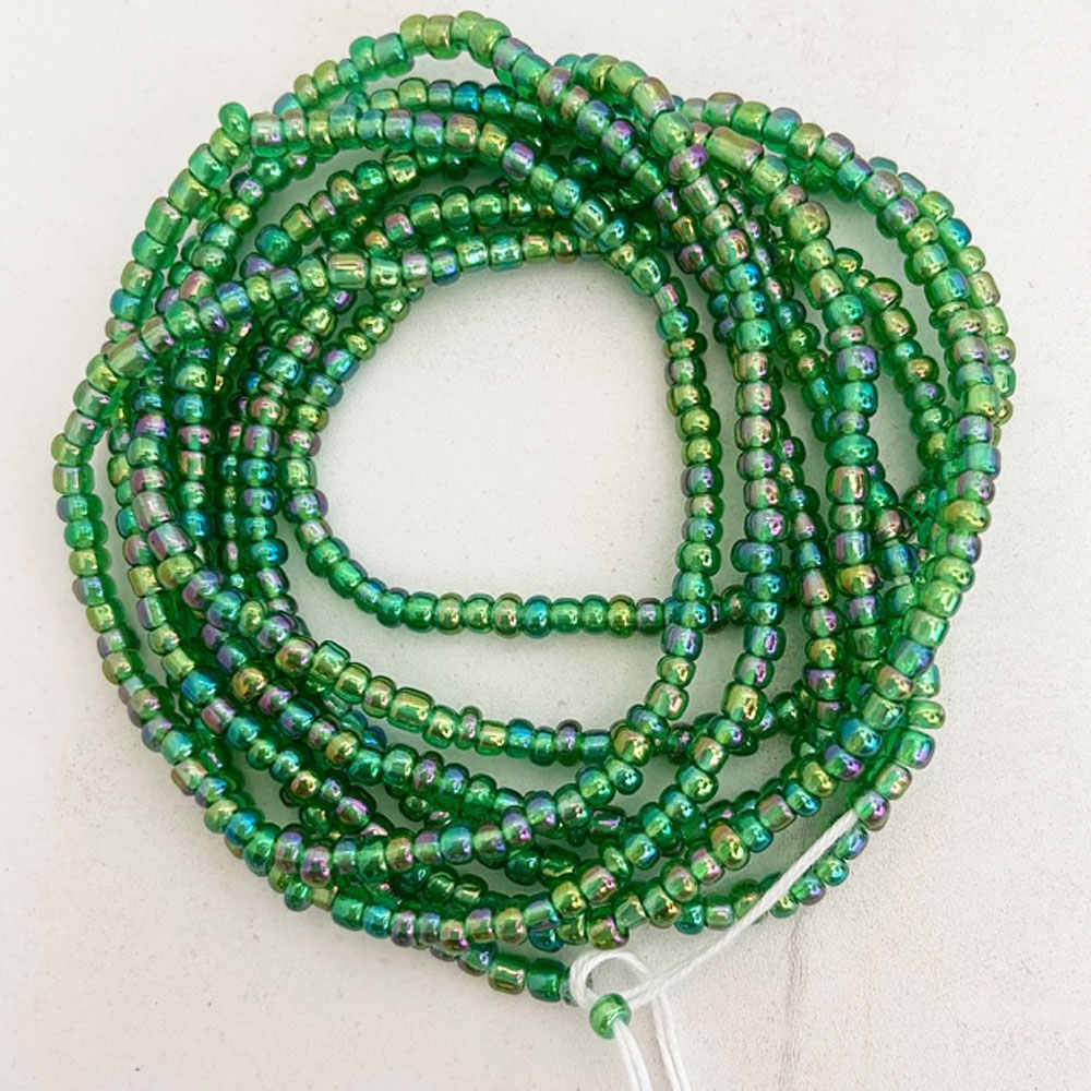 Glass Green 50 inch Cotton Tie-On Waistbead