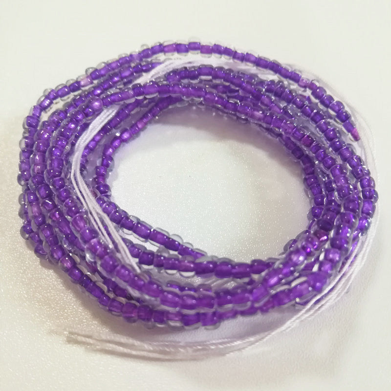 Glass Purple Tie-On Waistbead