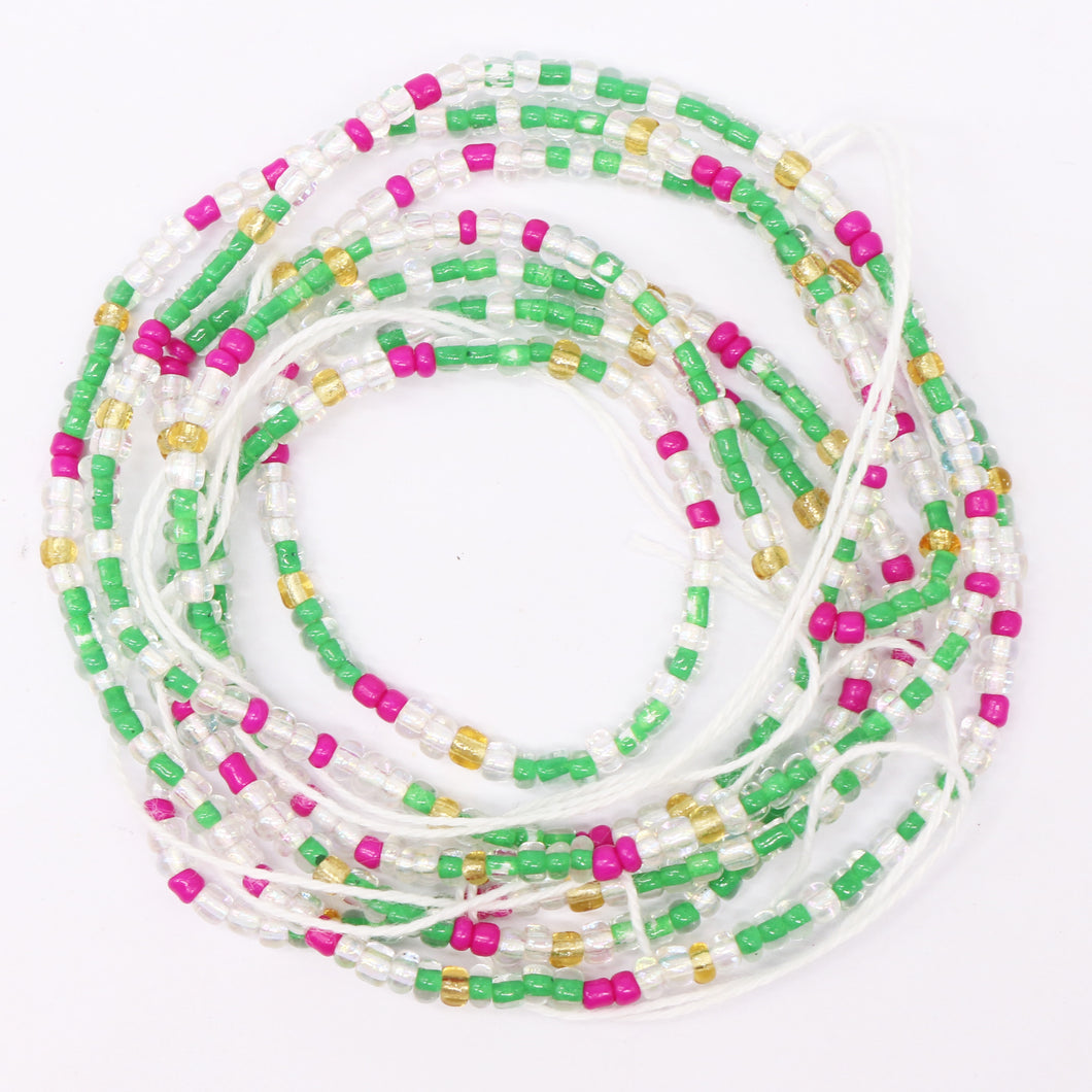 Pink + Green Tie-On Waistbead