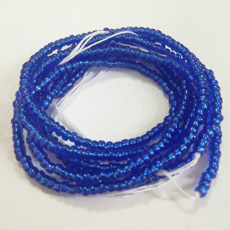 Glass Dark Blue Tie-On Waistbead