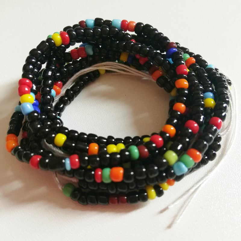 Black w/ a Pop Tie-On Waistbead