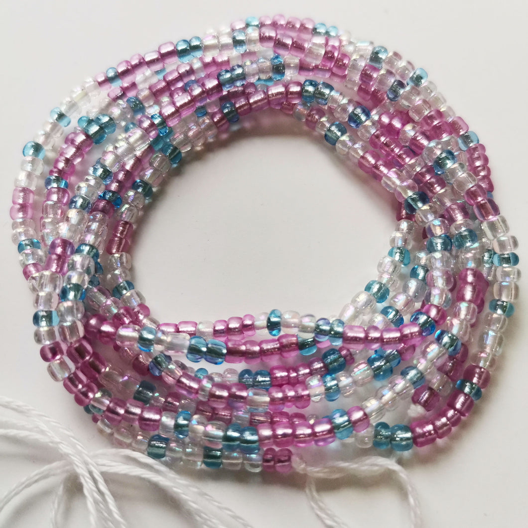 Purple + Blue Glass Tie-On Waistbead