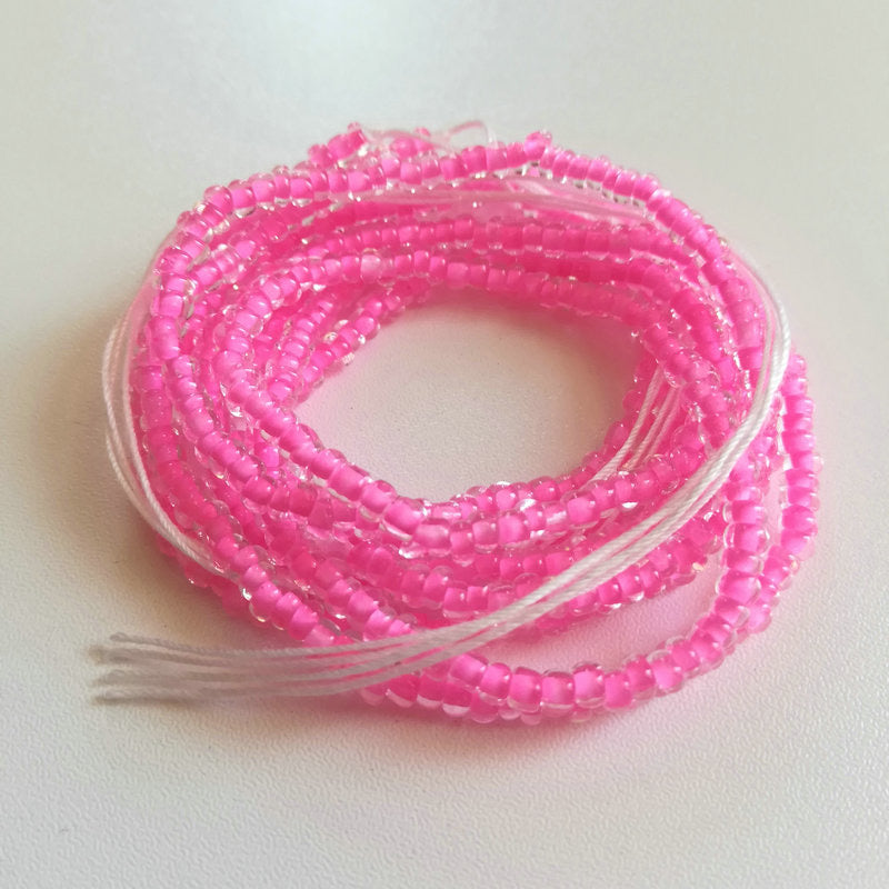 Hot Pink Glass Tie-On Waistbead