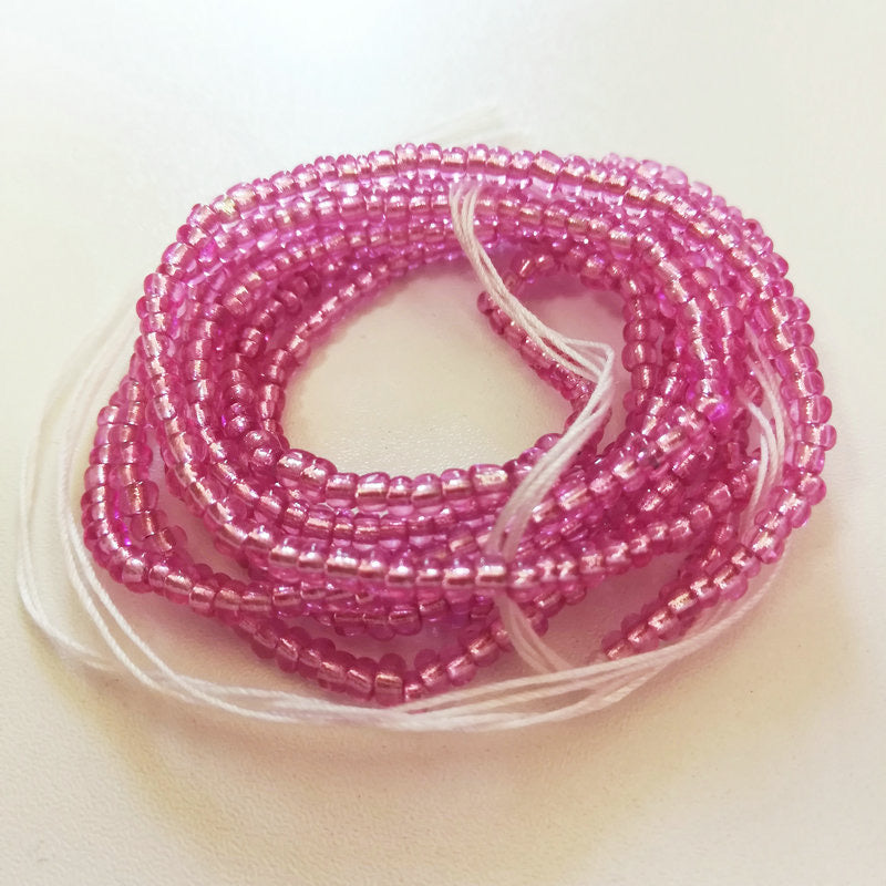 Pink Glass Tie-On Waistbead