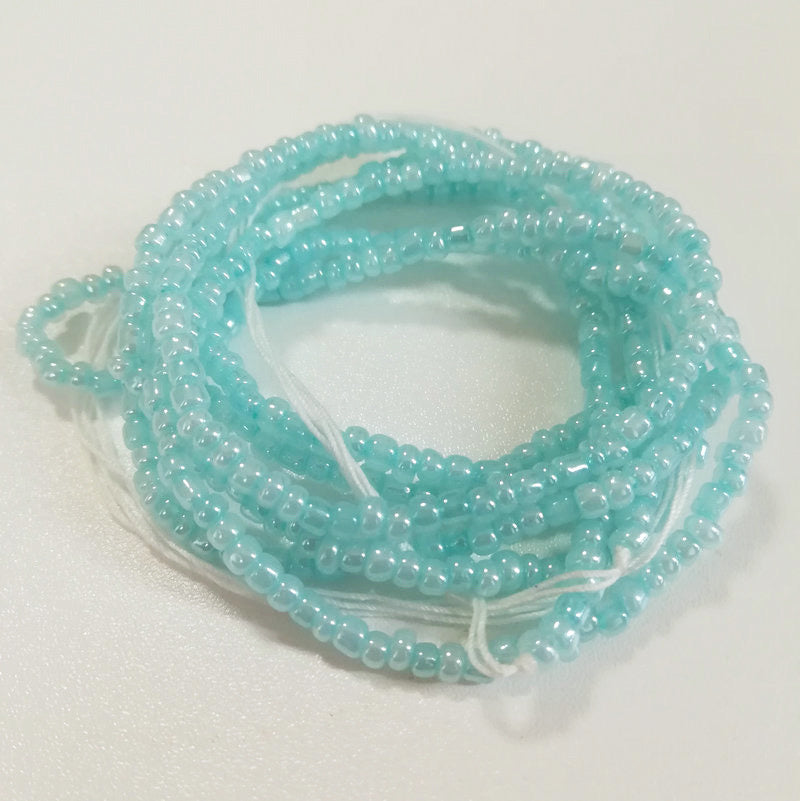 Glass Light Blue Tie-On Waistbead